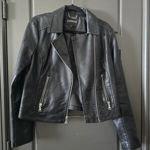 Express Women's Black Faux Leather Jacket